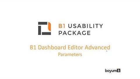 B1 Dashboard Editor - Advanced - Parameters