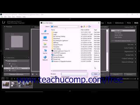 Lightroom Classic CC Tutorial Exporting Web Photo Galleries Adobe Training