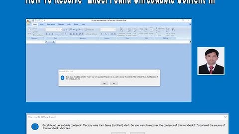 How to Resolve Excel found unreadable content in file ?