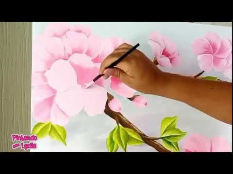 Pintura Acrílica Cómo Pintar un Cuadro con Flores de Cerezo