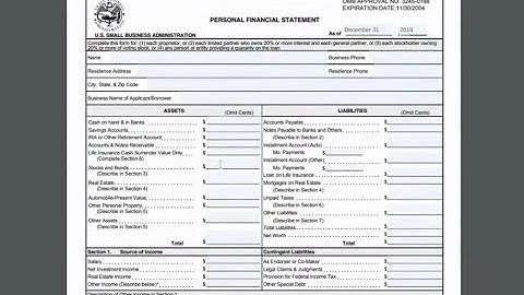 Personal Financial Statement | How to Fill Out SBA Form 413 | Bonus Accounting