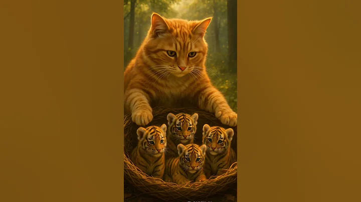 Video 9958351: tiger forest cat, forest cat love, forest cat baby, adorable mother cat