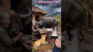 great big buffalo saves grandpa and grandma⁉️😱 @premprajupawar7986 #shorts #funny #dubbing