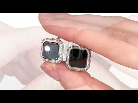 Срібні сережки ЮА152сР1 розмір 14х14 мм вставка онікс вага 4.52 г, видео 1