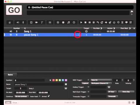 4  Qlab3   Stop and Pause Audio Cues