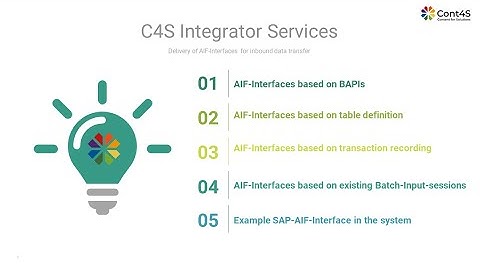 Cont4S General Services for Delivery of Ready-To-Run SAP AIF-Interfaces