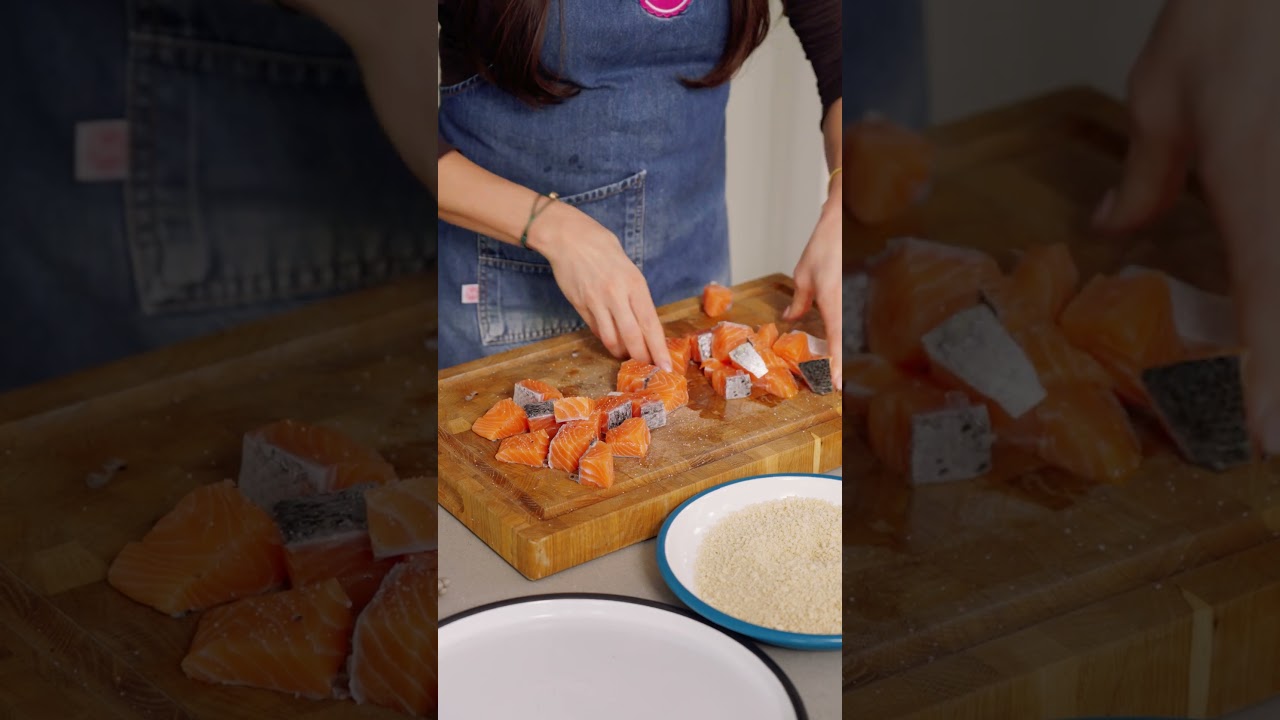 Sallys schnelles Rezept für knusprige und saftige Lachs Bites mit Dip 😍 🐟 I Bosch Air Fry Funktion