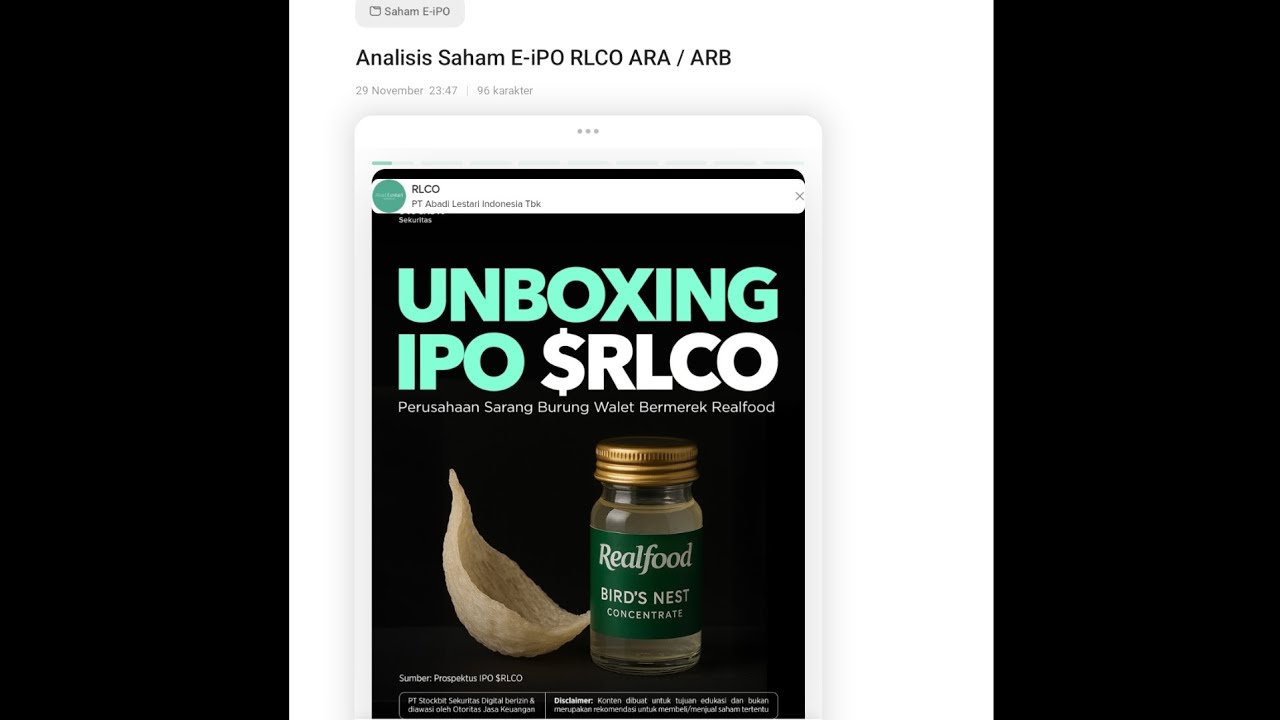 Ipo Rlco #SahamIPO RLCO ARA/ARB ? 🤑 #AnalisisSaham - YouTube