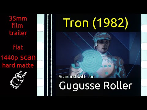 Tron (1982) 35mm film trailer, flat hard matte, 1440p