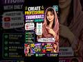 How To Create Professional thumbnail in Seconds #shorts #thumbnail #chatgpt #ai