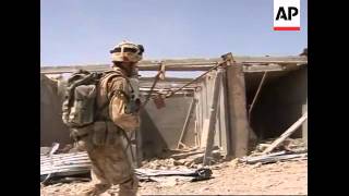 AP embed pix from destroyed village, British on patrol, poppy fields