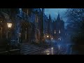 Gothic Library at Midnight | 2 Hours Moonlit Ambience &amp; Rain for Study [No Ads]