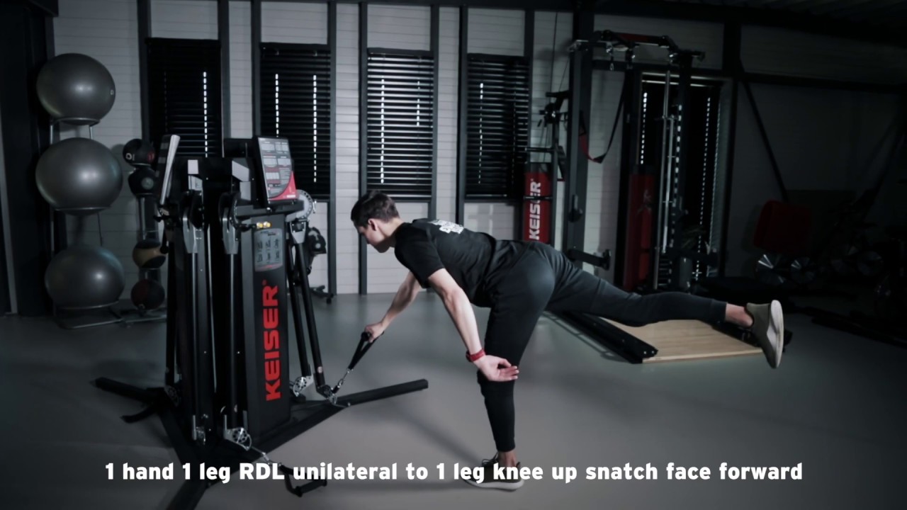 Exercise 168 pillar strength handles leg unilateral to knee up snatch