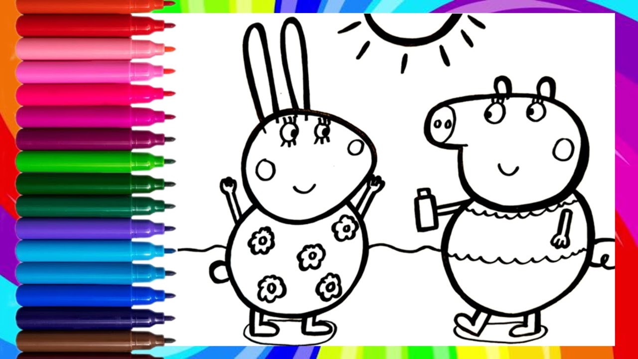 How To Draw Mummy Pig and Miss Rabbit From Peppa Pig | Peppa Pig ...