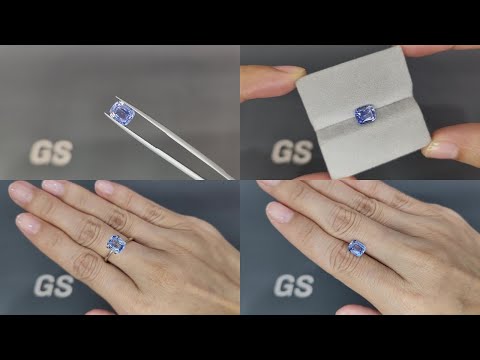 Saphir bleu taille coussin non chauffé de 2,16 carats, Sri Lanka Video  № 1