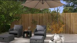 Homrest 5 Pcs Patio Wicker Chair