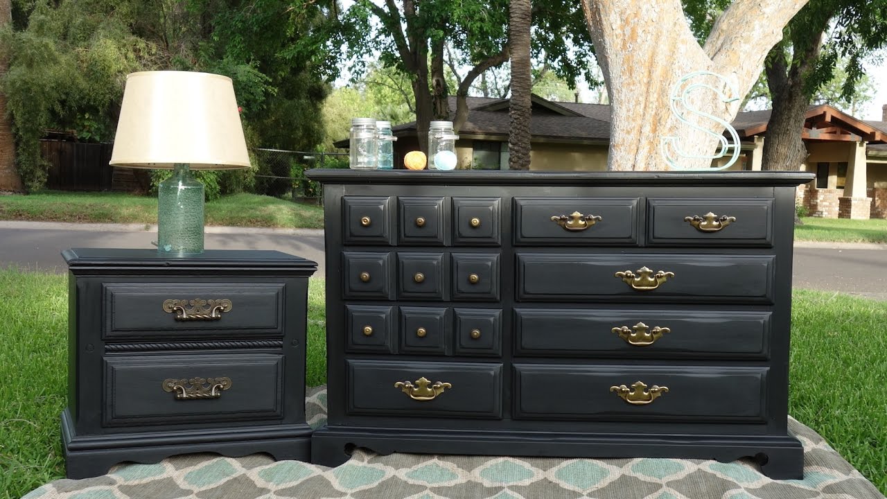 Upcycling Furniture Black Dresser And Nightstand Youtube