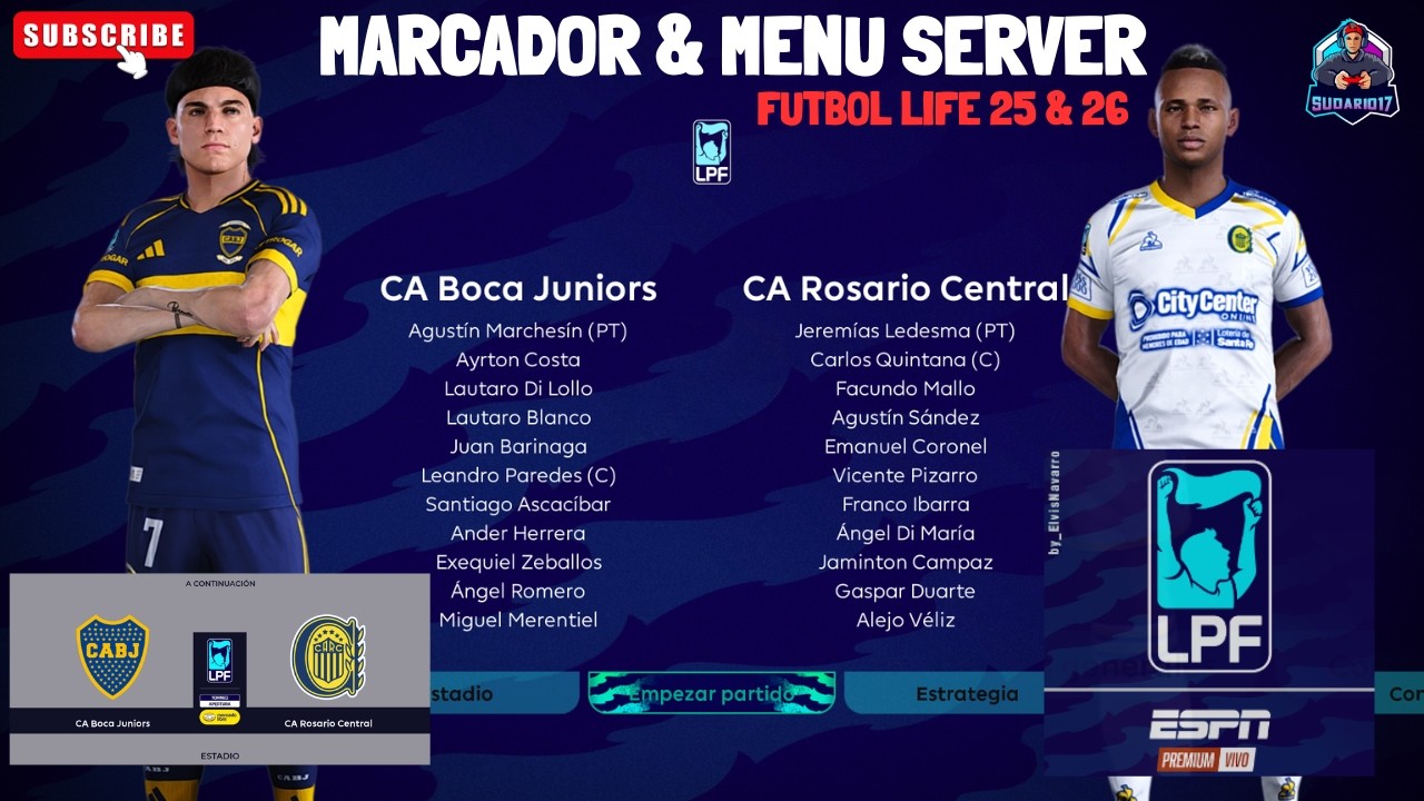 MARCADOR & MENU SERVER DE LPF 2026 🇦🇷 FUTBOL LIFE 25&26 🎮 ⚽