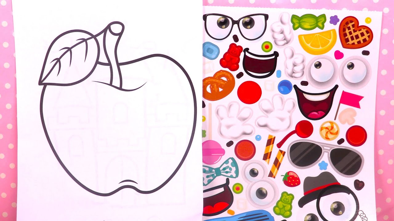 Coloring Video for Kids Decorating with Stickers - YouTube