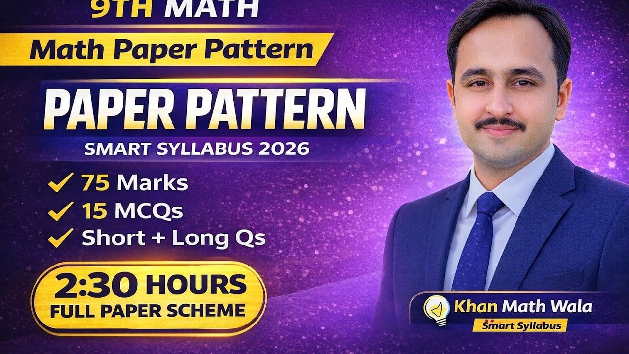 Class 9 Math Paper Pattern 2026 | 75 Marks Full Scheme | MCQS+Shorts+long | Khan Math Wala |