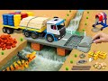 DIY Mini Tractor Builds a Strong Brick and Concrete Bridge After a Crocodile Destroyed It
