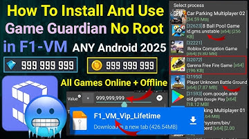 How To Install🥶🔝 And Use Game Guardian in F1-VM Vip no Root Any Android || 2025✅