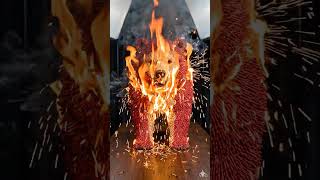 Matchstick Bear 🐻 Burn #bear #ai #animation #viral #cinema4d