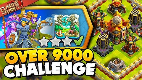 IT'S OVER 9000 CHALLENGE CLASH OF CLANS EASY 3 STAR| FASTEST WAY |
