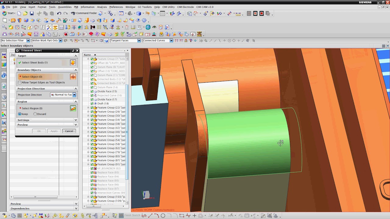 UG NX 7A MT Trim Sheet