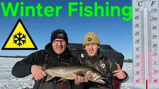 Guiding Father & Son For Lake Trout  #EXTREMECOLD #northernmanitoba #Lifebelowzero