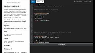 Meta General Engineer Interview Prep - Sorting - Balanced Split - Python