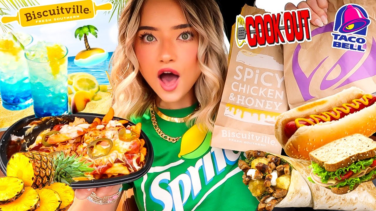 Eating SUMMER THEMED Fast Food Items For 24 HOURS!