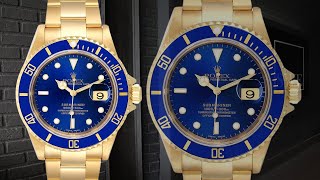 Rolex Submariner Yellow D Blue Dial 40Mm Mens Watch 16618 Swisswatchexpo