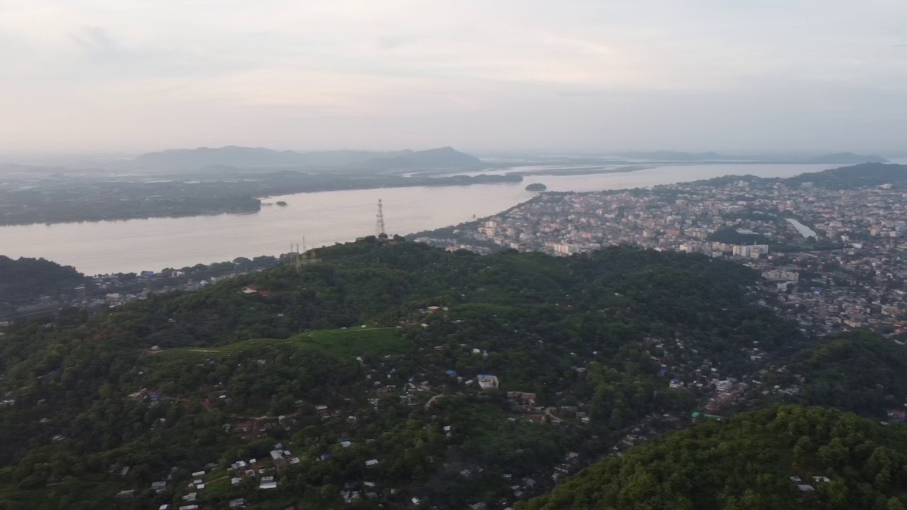 Beautiful Sunset at the Brahmaputra River bank 