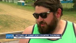 Festival-goers set up camp at Country Thunder