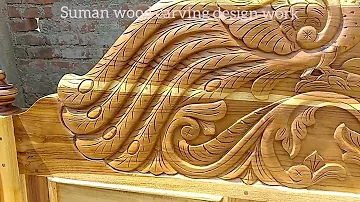 New Peacock model khat design|wooden 6/7 bed design |peacock wood carving design