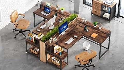 Tribesigns L-Shaped Desk, Corner Desk with Power Outlets, Monitor Stand & Drawer  C0738