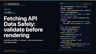 Fetching API Data Safely Explained | FullStack Masterclass TypeScript Course