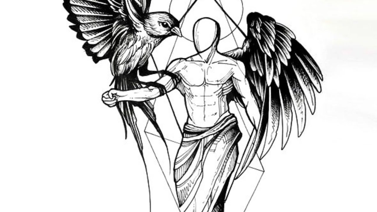 Ангел хранитель тату на руке эскизы для мужчин