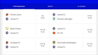 Jadwal Lengkap AREMA FC Malang di Liga 1 2018 | Match Selama 2018