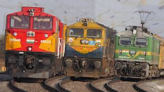 Beautiful CURVING Freight Trains | Powerful ELECTRIC and DIESELs | Indian Railways