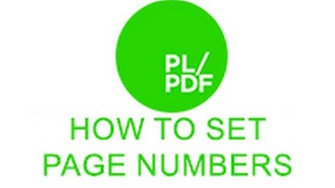 How to set page numbers with PL/PDF