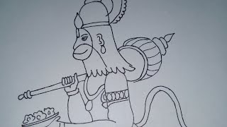 Lord Hanumanji Easy Drawing
