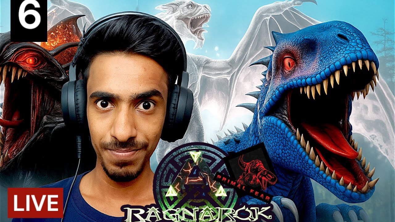 🔴LIVE : 100 DAYS CHALLENGE HARDCORE MOD OF ARK SURVIVAL PRIMAL FEAR ! Day6