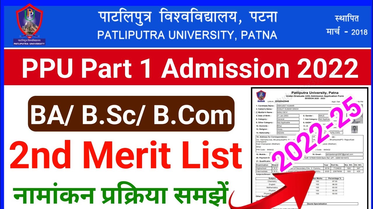 ppu ug 2nd merit list 2022 || ppu 2nd merit list 2022 || ppu 2nd merit list 2022 ug ||3rd merit list