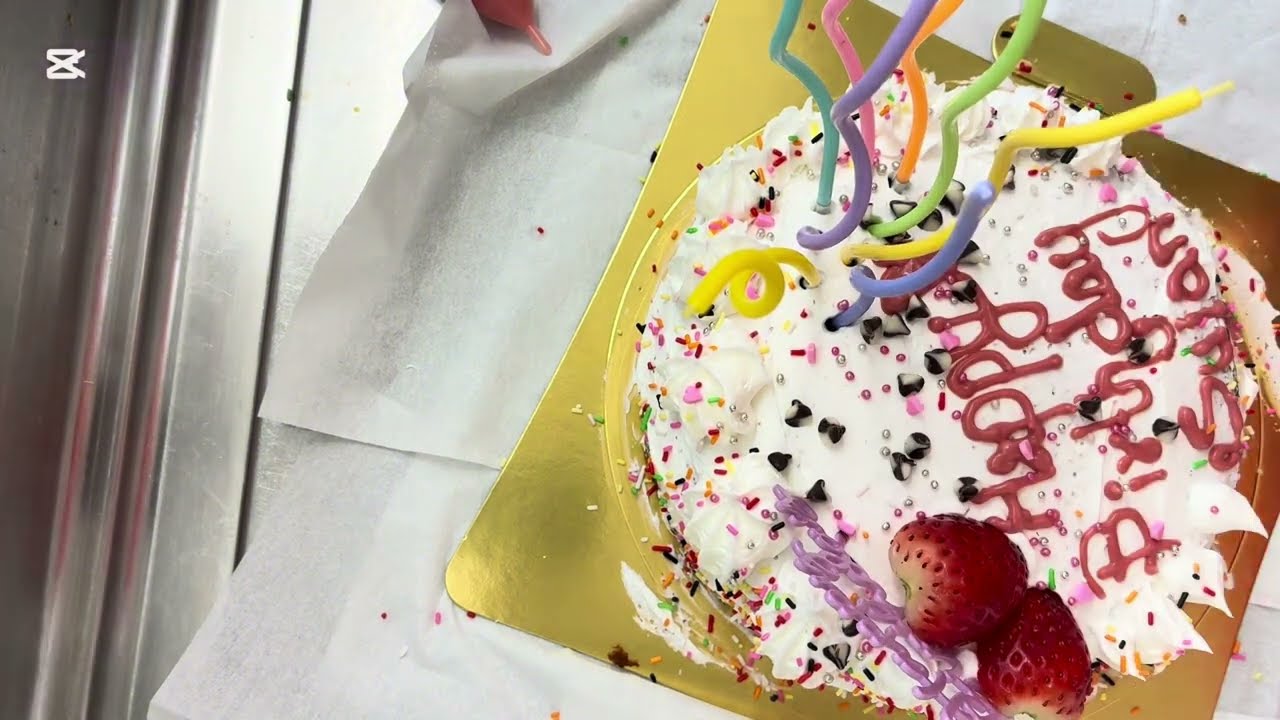 Homemade cake with readymade stuff. First try . Little messy ❤️🫣