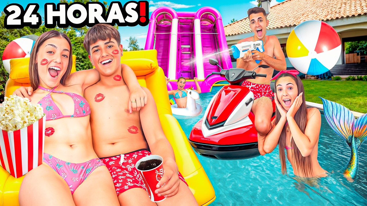 SOBREVIVIENDO 24 HORAS en la PISCINA! *Competición muy Épica!*