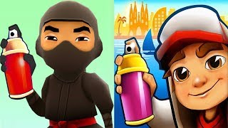 Subway Surfers Barcelona NINJA vs 3D NINJA Jungle Run Gameplay HD screenshot 2