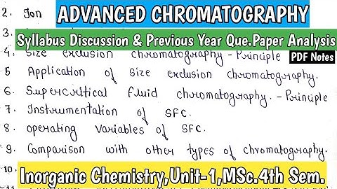 Advanced Chromatography |Questions Paper Analysis & Syllabus Discussion |MSc.4th Sem.@Kanhaiya Patel