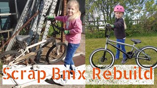 (Scrap BMX Build) 9 Year Old Does an Amazing Job Restoring and Rebuilding a Scap BMX Project Bike